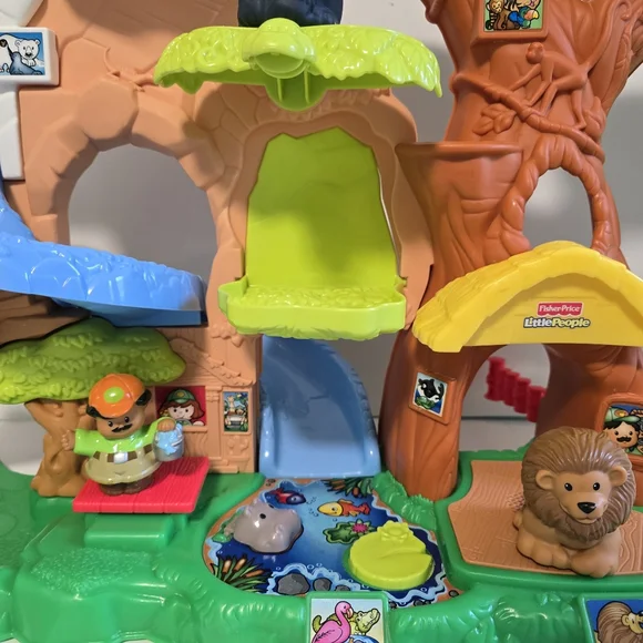 Fisher-Price Little People Zoo Talkers Safari Jungle Tree House Toddler Playset - Picture 5 of 17